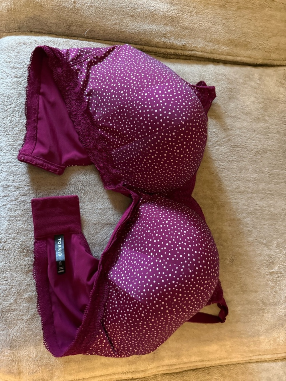 torrid Wine Polka Dot Lace-Trim Bra